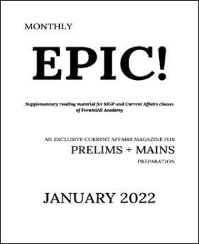 Forum IAS Monthly Prelims Epic Current Affairs January 2022 English Medium Notes